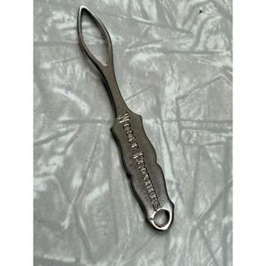 Vintage Woolf Brothers Daisy 6-6-16 Silver Metal Button Hook Advertising Tool